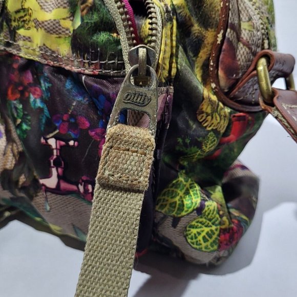 OILILY Boho Tropical Floral Print Satin Crossbody Bag - Picture 5 of 8